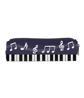 Pencil Case, Musical Note & Piano Print - Large Capacity Dirt-Resistant Cylinder Shape, Simple Student Organizer