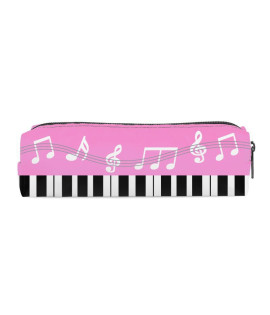 Pencil Case, Musical Note & Piano Print - Large Capacity Dirt-Resistant Cylinder Shape, Simple Student Organizer