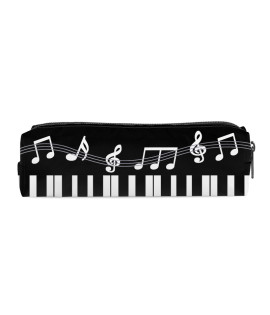 Pencil Case, Musical Note & Piano Print - Large Capacity Dirt-Resistant Cylinder Shape, Simple Student Organizer