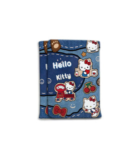Wallet, Denim Hello Kitty Tri-fold - New Couple's Coin Purse & Multi-functional Card Holder with Multiple Slots, Cute & Compact