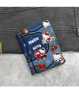 Wallet, Denim Hello Kitty Tri-fold - New Couple's Coin Purse & Multi-functional Card Holder with Multiple Slots, Cute & Compact