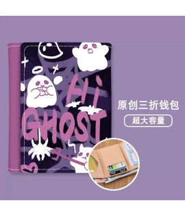 Wallet, Graffiti Puppy Design - Short Tri-fold Women's Fashion Wallet with Multiple Card Slots & Coin Pocket, Cute & Stylish for Students