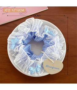 Scrunchie, Ins Style High Aesthetic with Floral Lace - Poofy & Elegant Hair Tie